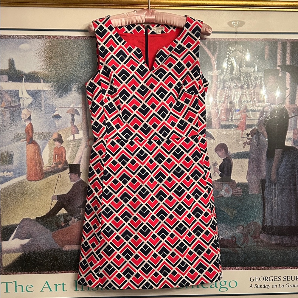 Geometric Patterned Sleeveless Cotton Gap Dress